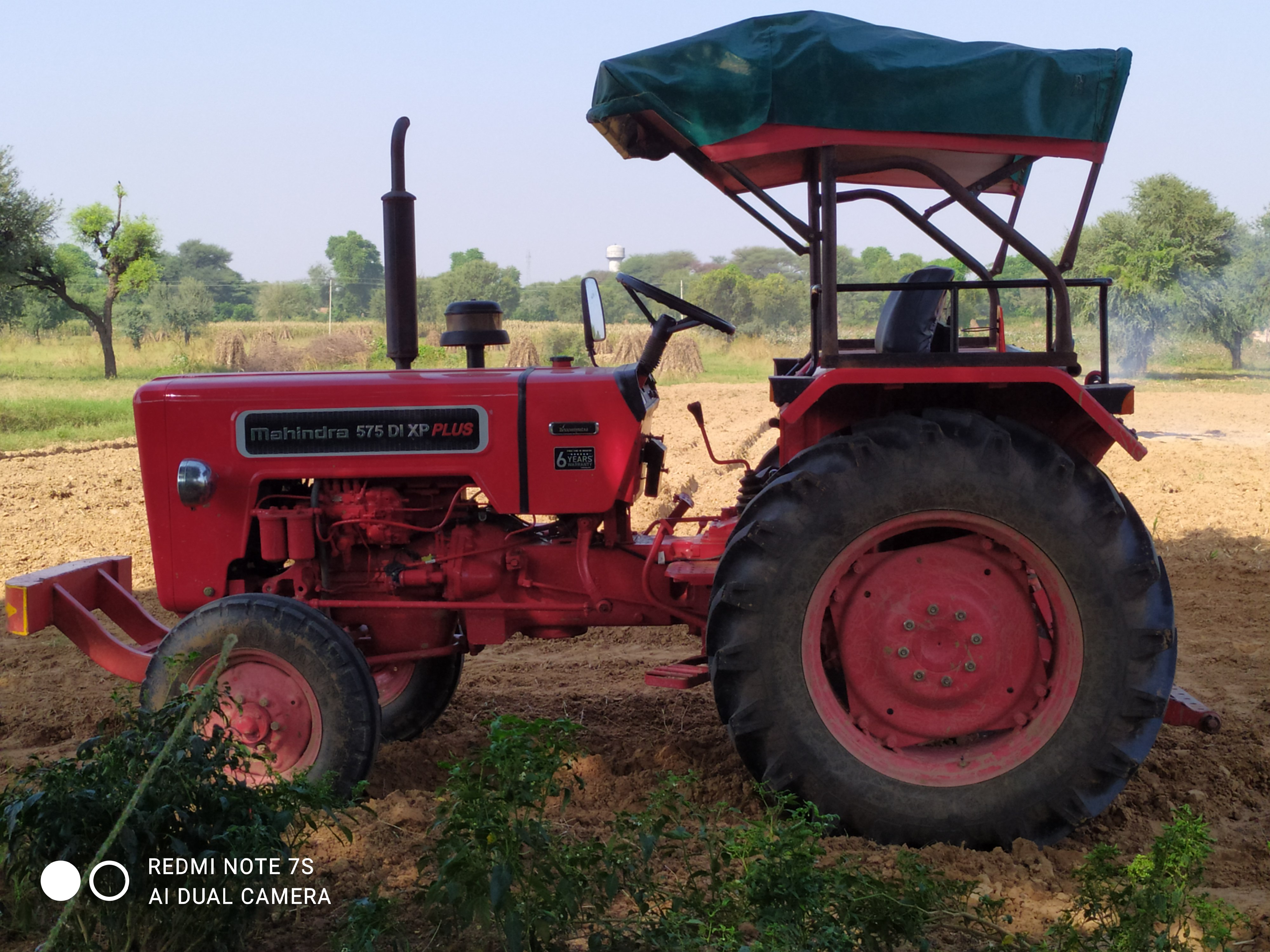 Red Tractor at Dusk