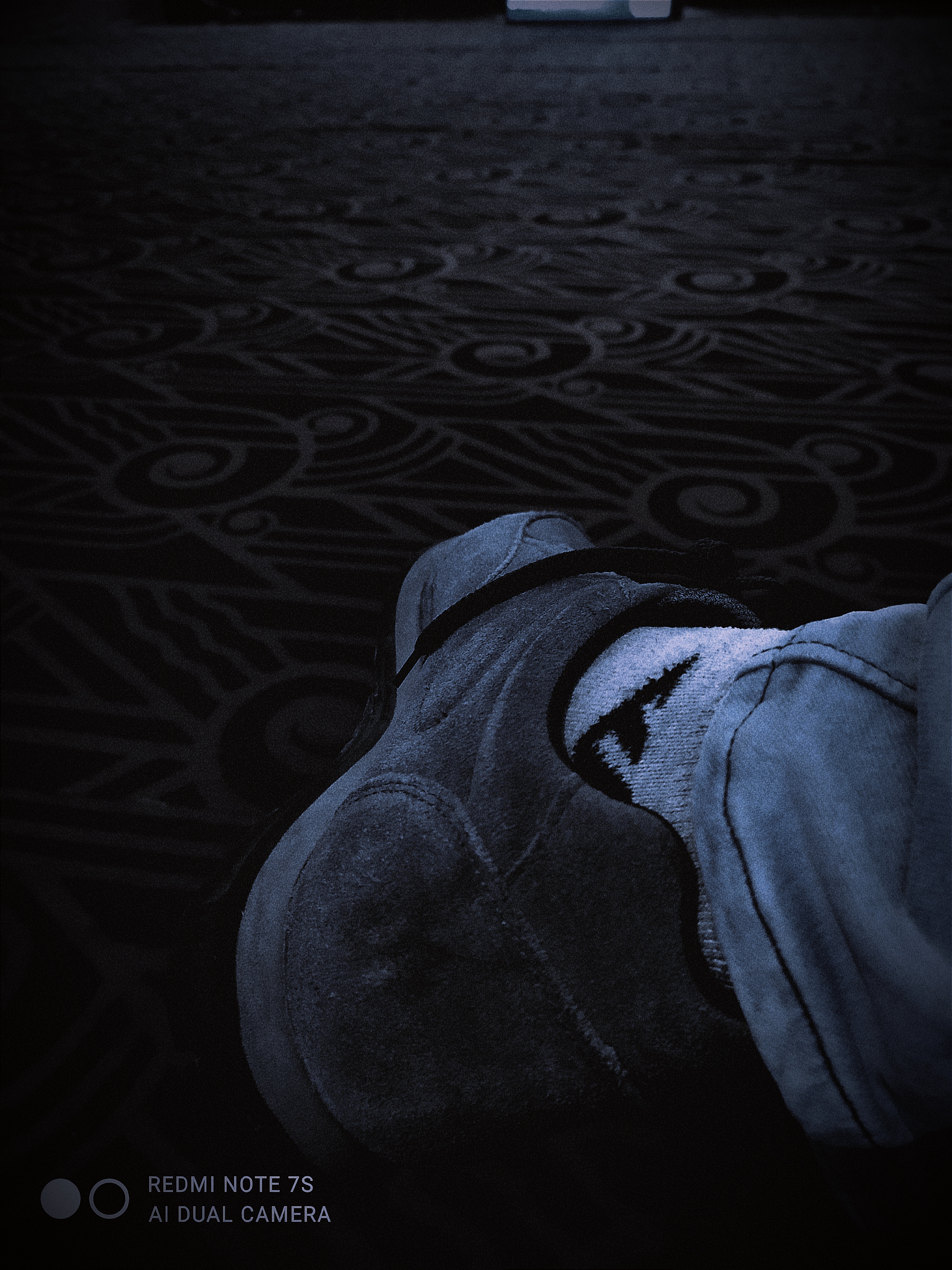 Quiet Rest on Patterned Floor