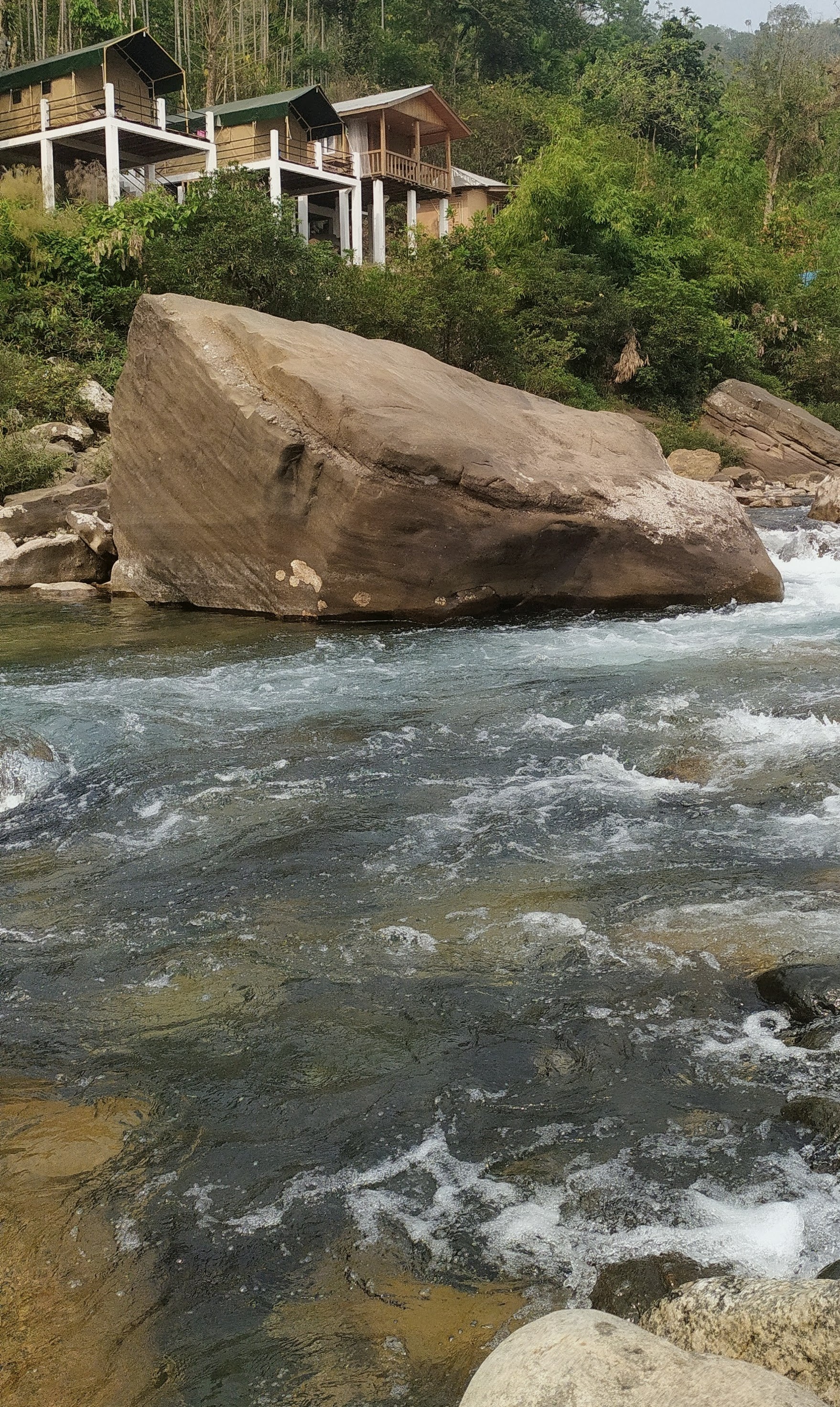 River Pressure Against Rock
