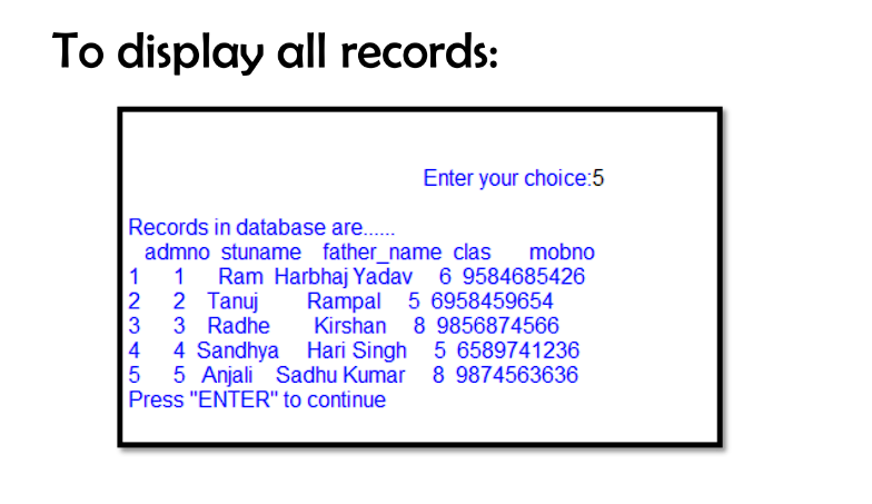 Database View